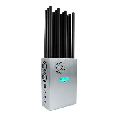 High Power Handheld 12 Antennas Signal Jammer with 5G Blocking and 37W Output for Multi-Band Jamming