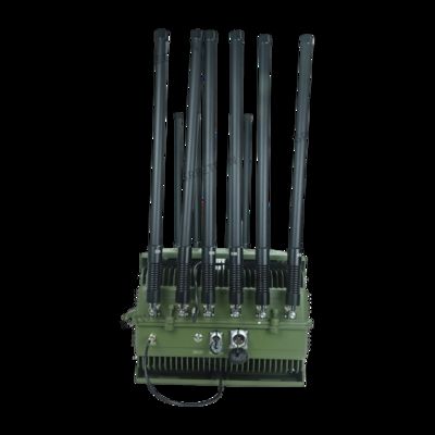 High Power 590W 12 Band Anti Drone System with 0.5-1KM Range UAV Jammer for Vehicle FPV Signal Blocking