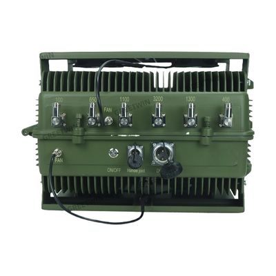 High Power 590W 12 Band Anti Drone System with 0.5-1KM Range UAV Jammer for Vehicle FPV Signal Blocking