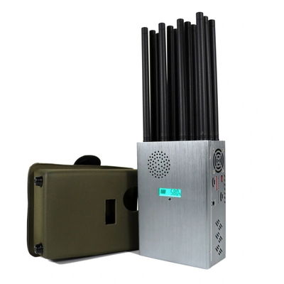 High Power Handheld 12 Antennas Signal Jammer with 5G Blocking and 37W Output for Multi-Band Jamming