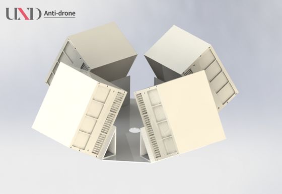 Four-Sided Array Detection Radar  1.5km Ku Band Phased Array Radar  for Drone Detection Security Radar Defense System